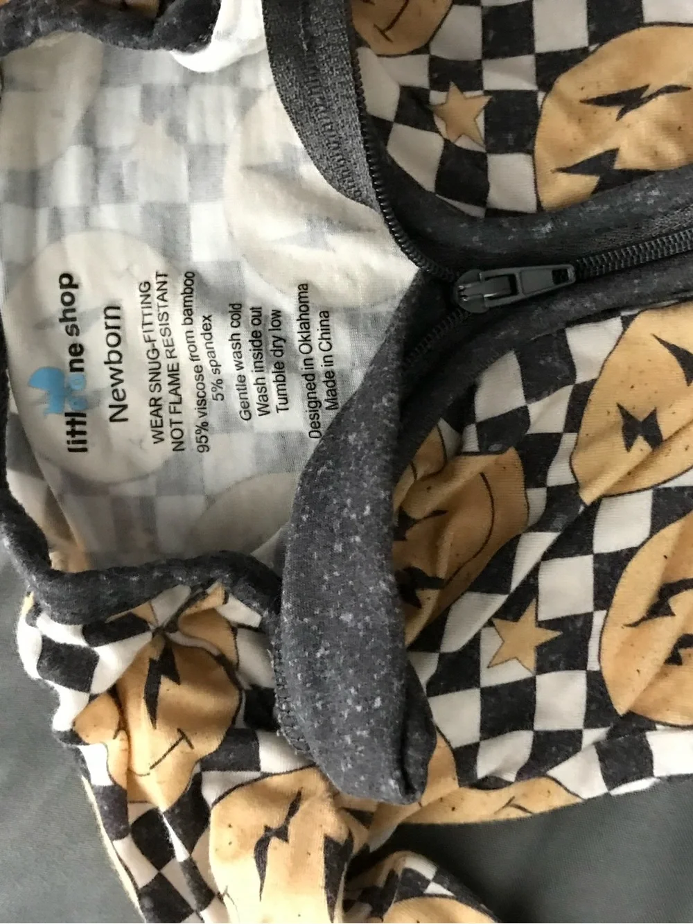 Toddler Checkered Lightning Footie Pajamas - Black & Gold BAMBOO PJS